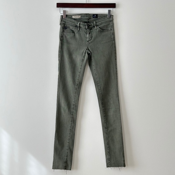 AG Adriano Goldschmied The Legging Super Skinny Green Jeans Size 24 - Picture 1 of 16